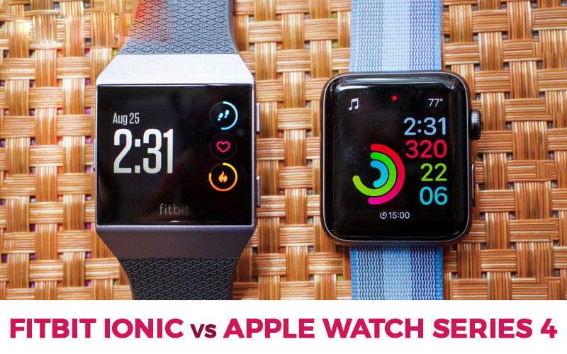 so sánh đồng hồ thông minh fitbit ionic vs apple watch series 4